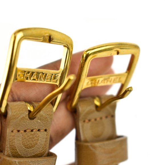 CHANEL Brown Leather COCO Logo Buckle Bracelet nq - Picture 7 of 10